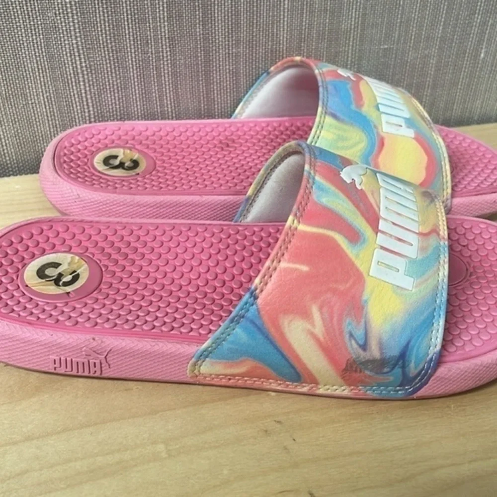 Puma cool cat tie-dye swirl slide sandals‎ kid size 3